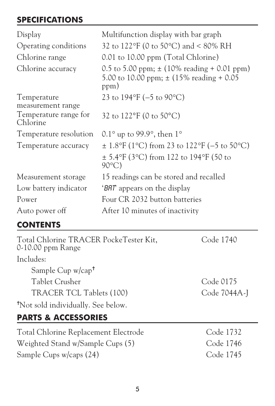 LaMotte Tracer Total Chlorine Meter User Manual | Page 5 / 16