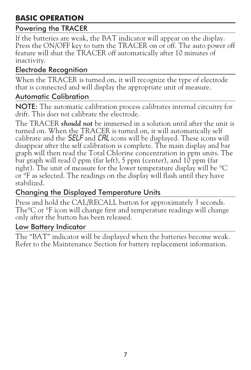 Self | LaMotte Tracer Total Chlorine Meter User Manual | Page 7 / 16