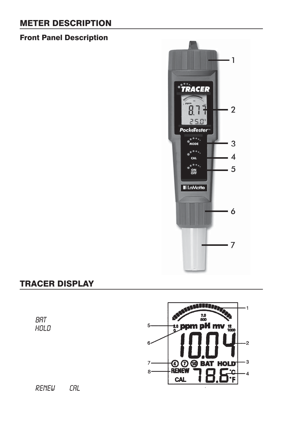 LaMotte Tracer pH Meter User Manual | Page 6 / 16