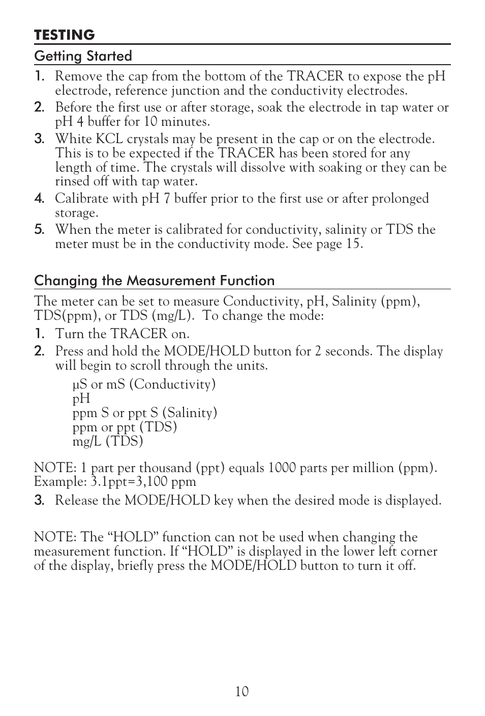 LaMotte Tracer Salt Meter User Manual | Page 10 / 24