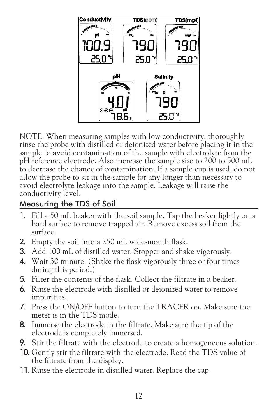 LaMotte Tracer Salt Meter User Manual | Page 12 / 24