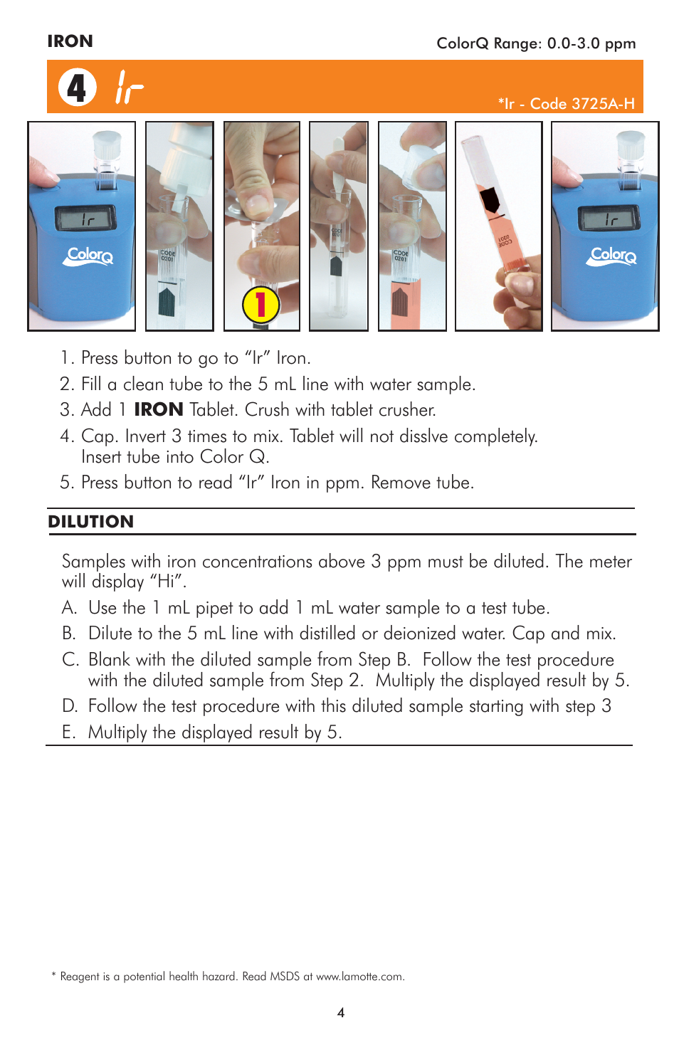 LaMotte ColorQ DW User Manual | Page 4 / 8