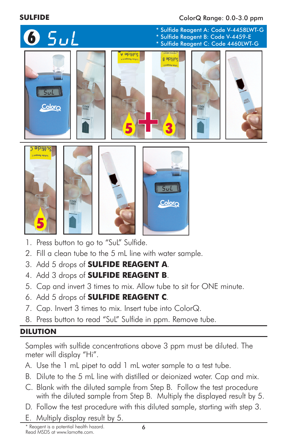 LaMotte ColorQ DW User Manual | Page 6 / 8