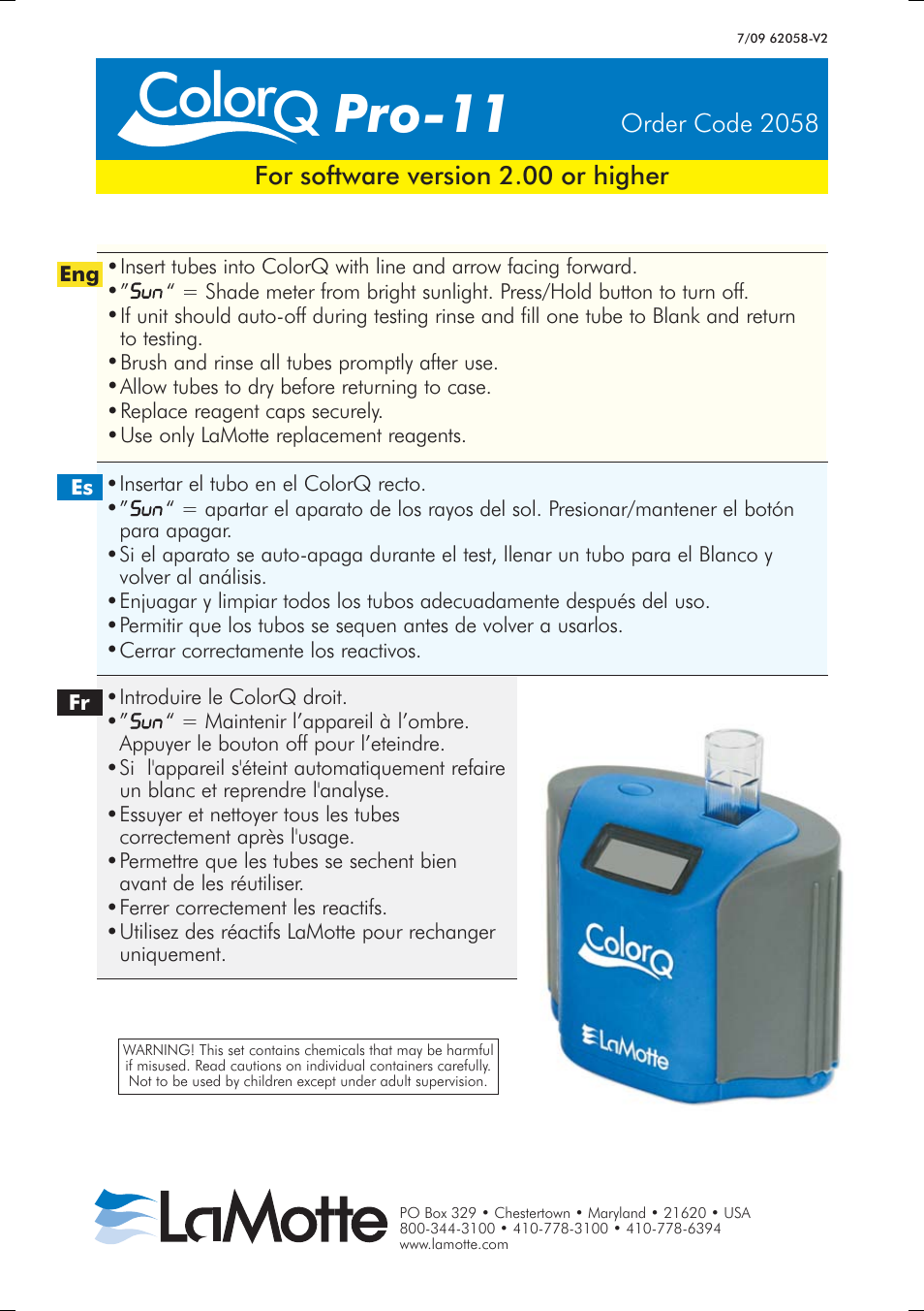 LaMotte ColorQ Pro-11 User Manual | 12 pages