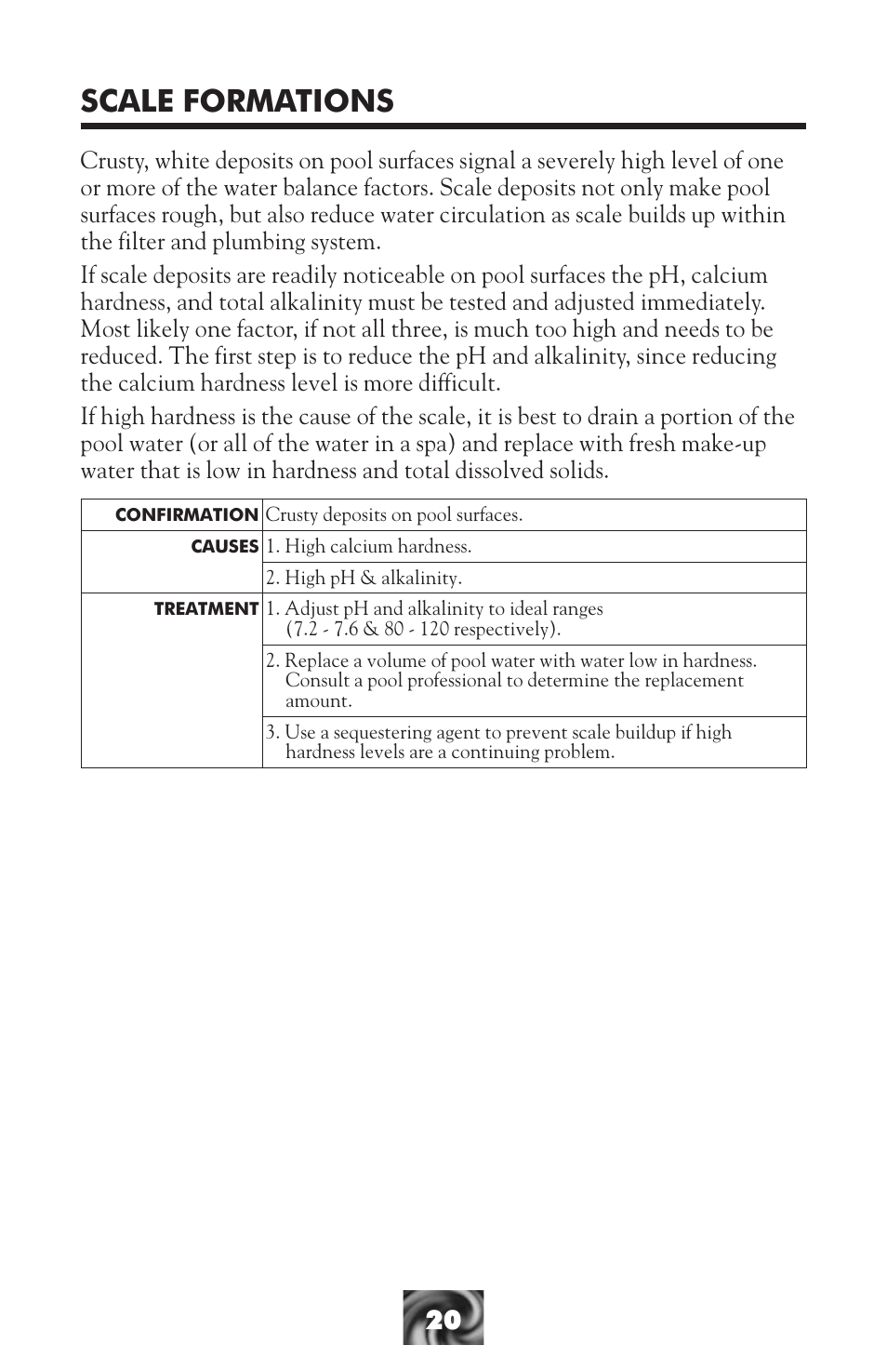 Scale formations | LaMotte Pool & Spa Owner's Handbook User Manual | Page 22 / 40