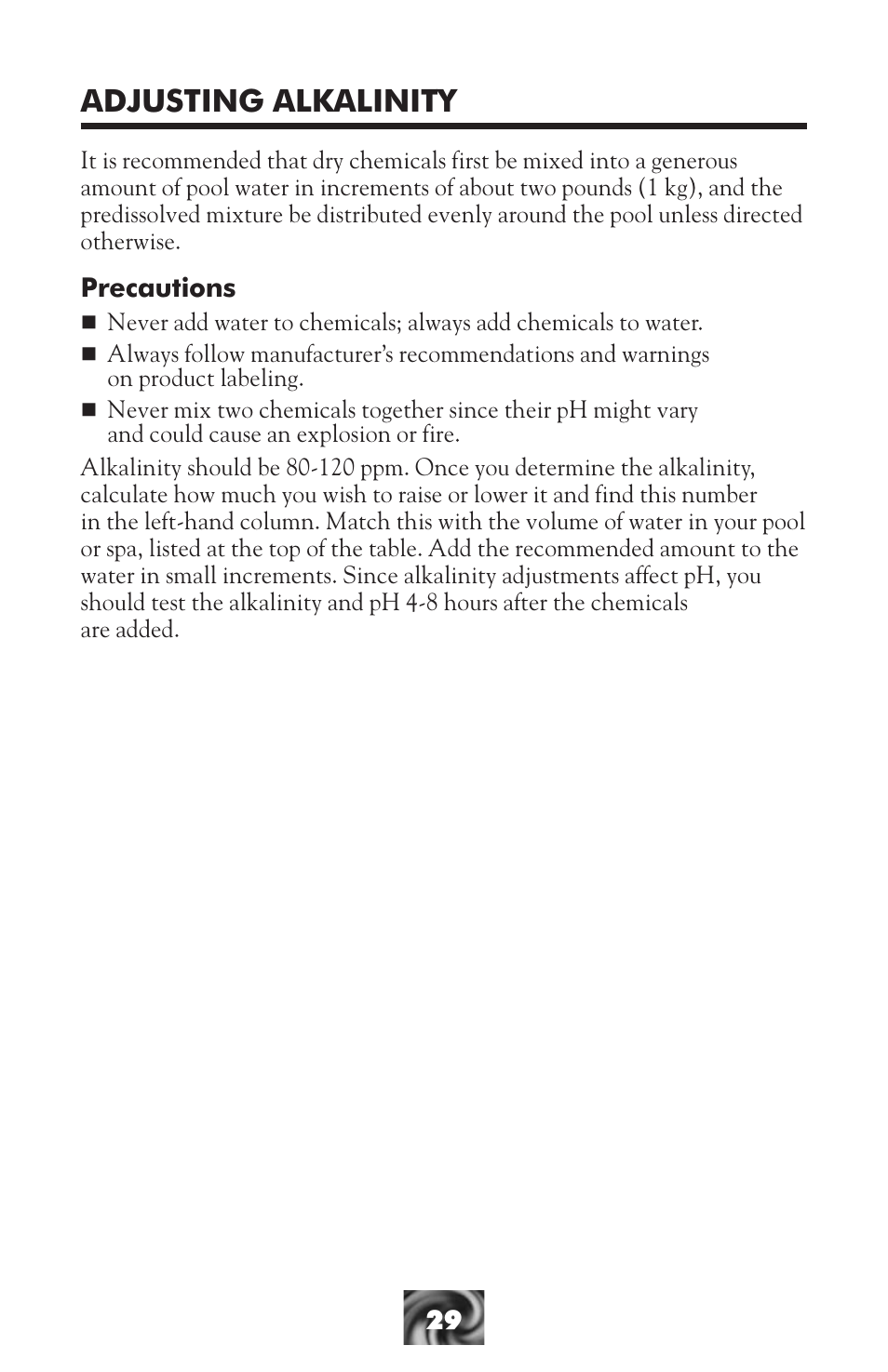 Adjusting alkalinity | LaMotte Pool & Spa Owner's Handbook User Manual | Page 31 / 40