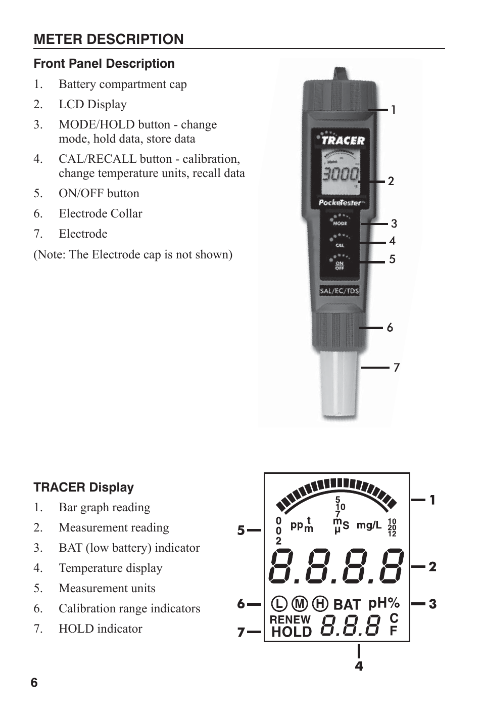 LaMotte TRACER POCKETESTER TDS User Manual | Page 6 / 20