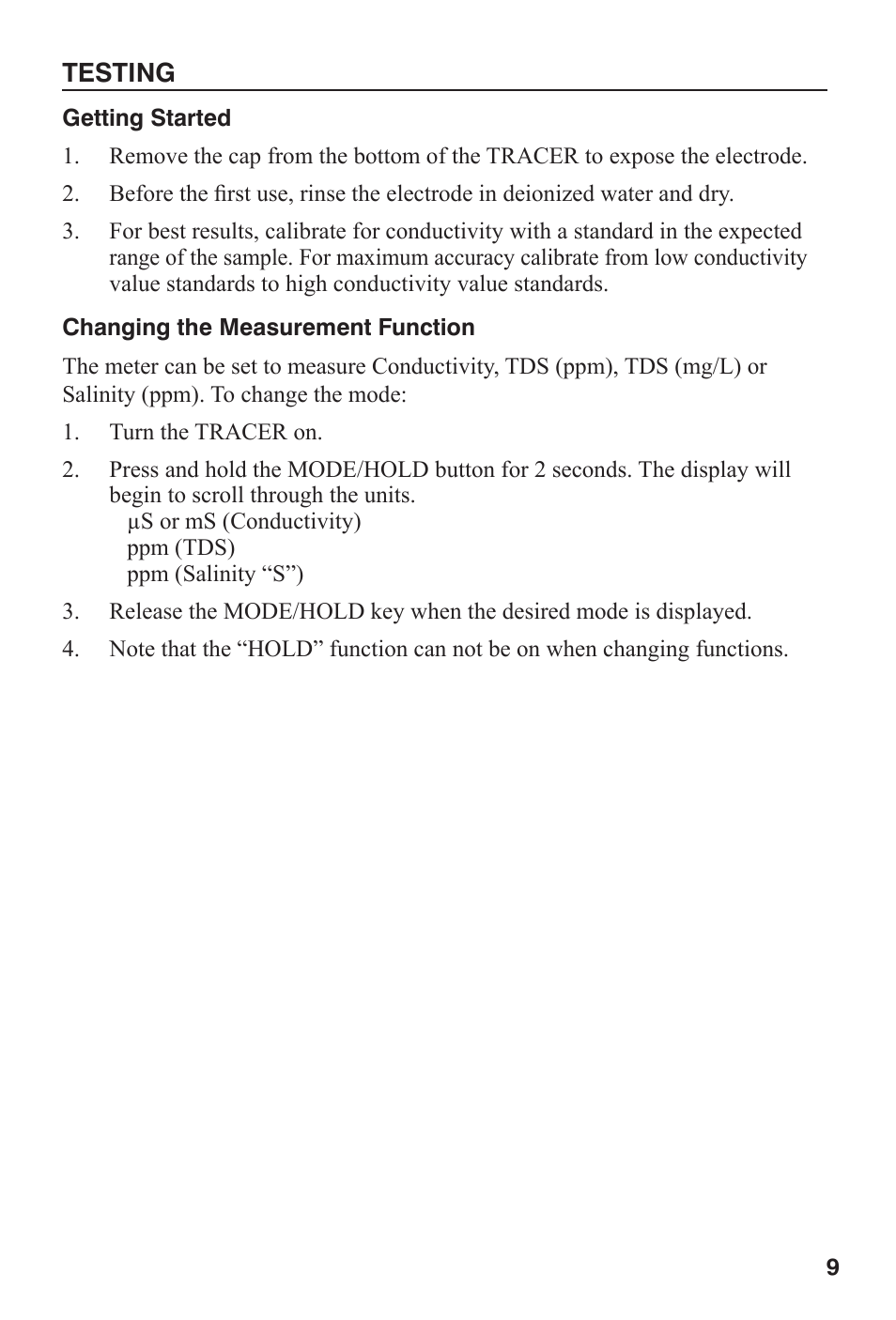 LaMotte TRACER POCKETESTER TDS User Manual | Page 9 / 20