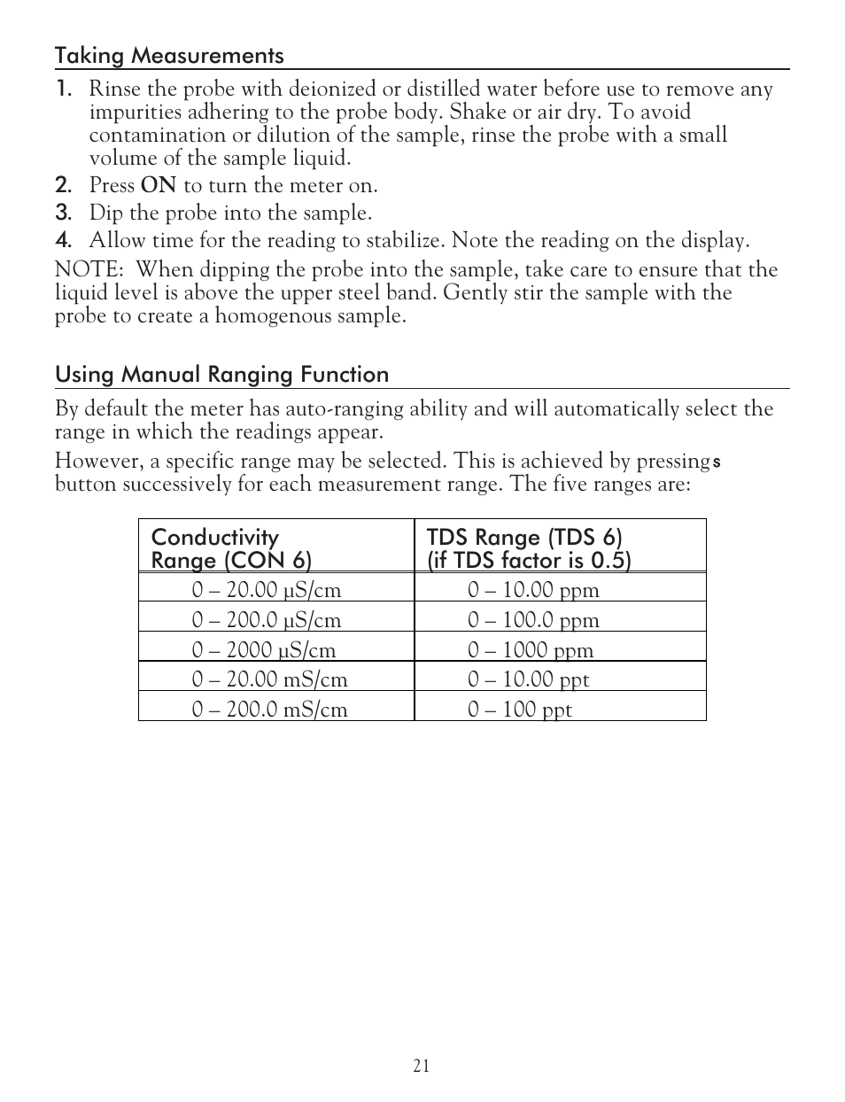 LaMotte 5 Series TDS Meter User Manual | Page 21 / 40