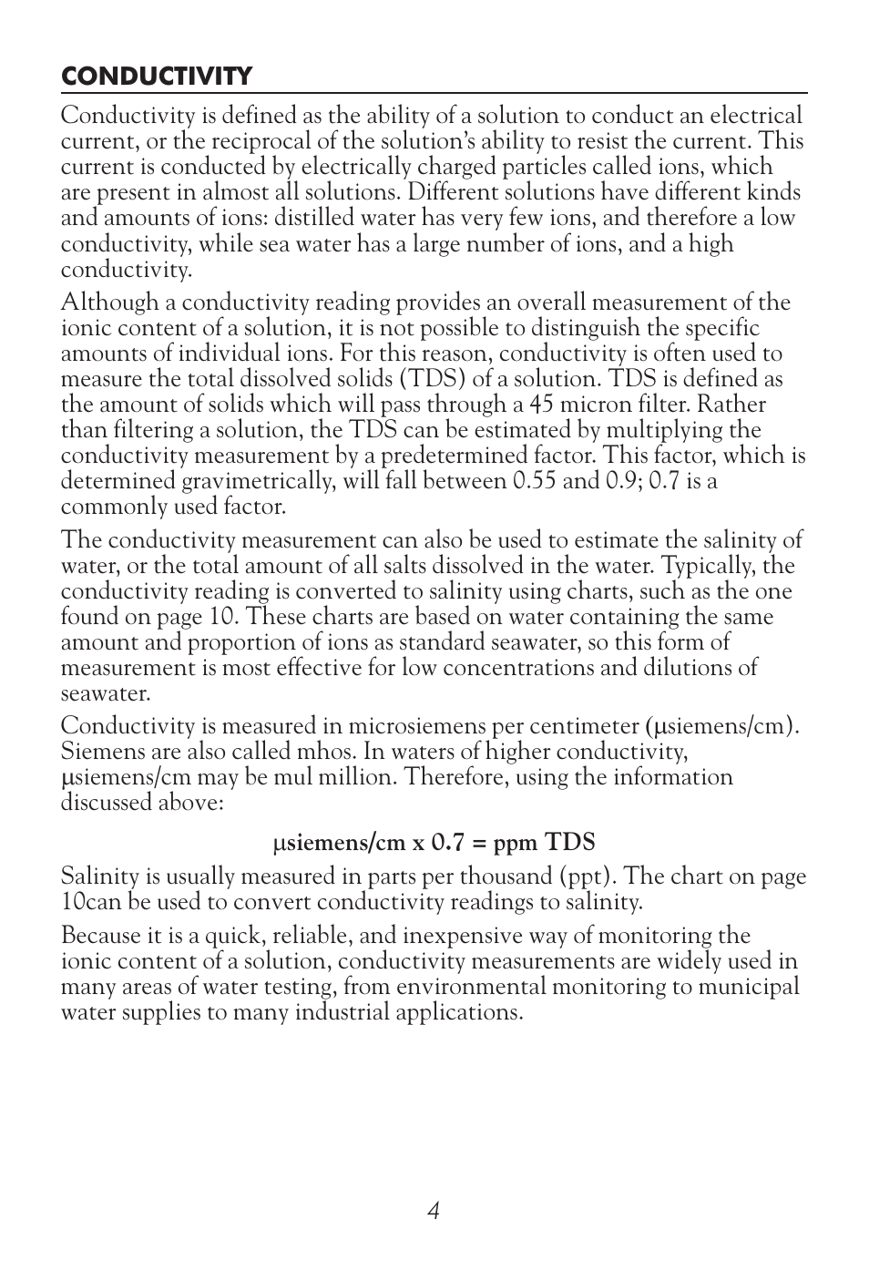 LaMotte CDS 5000 Conductivity Meter User Manual | Page 4 / 18