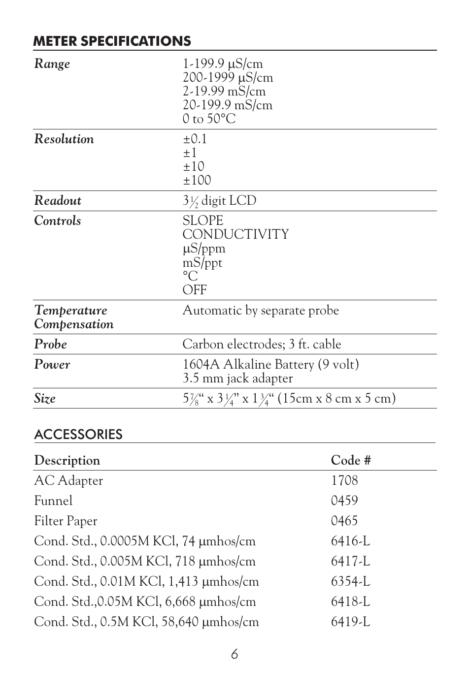 LaMotte CDS 5000 Conductivity Meter User Manual | Page 6 / 18