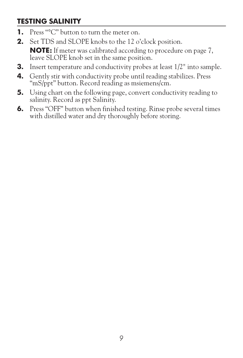 LaMotte CDS 5000 Conductivity Meter User Manual | Page 9 / 18