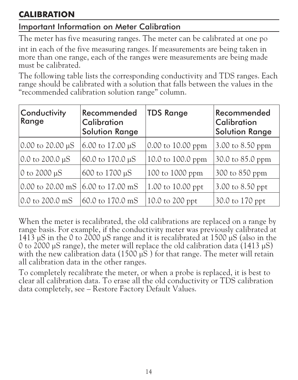 LaMotte TDS 6 Conductivity User Manual | Page 14 / 40
