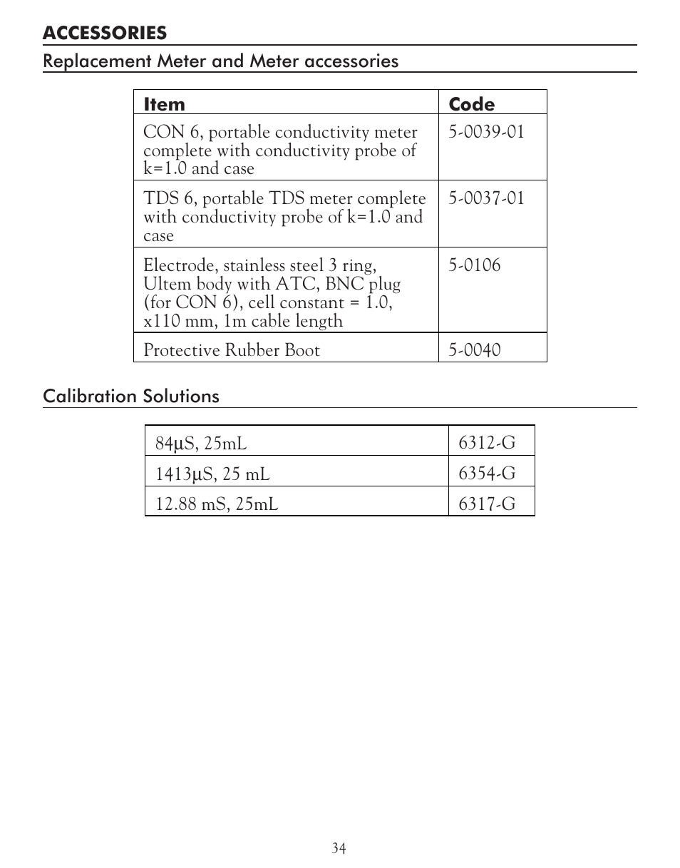 LaMotte TDS 6 Conductivity User Manual | Page 34 / 40