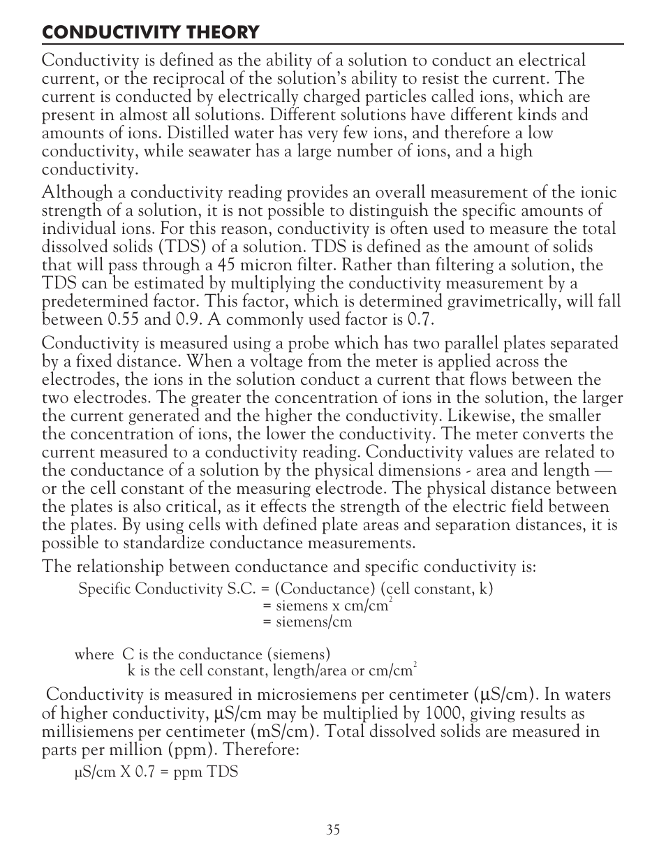 LaMotte TDS 6 Conductivity User Manual | Page 35 / 40