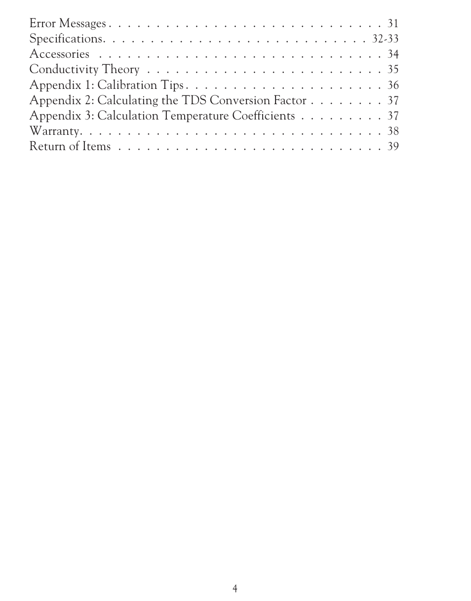 LaMotte TDS 6 Conductivity User Manual | Page 4 / 40