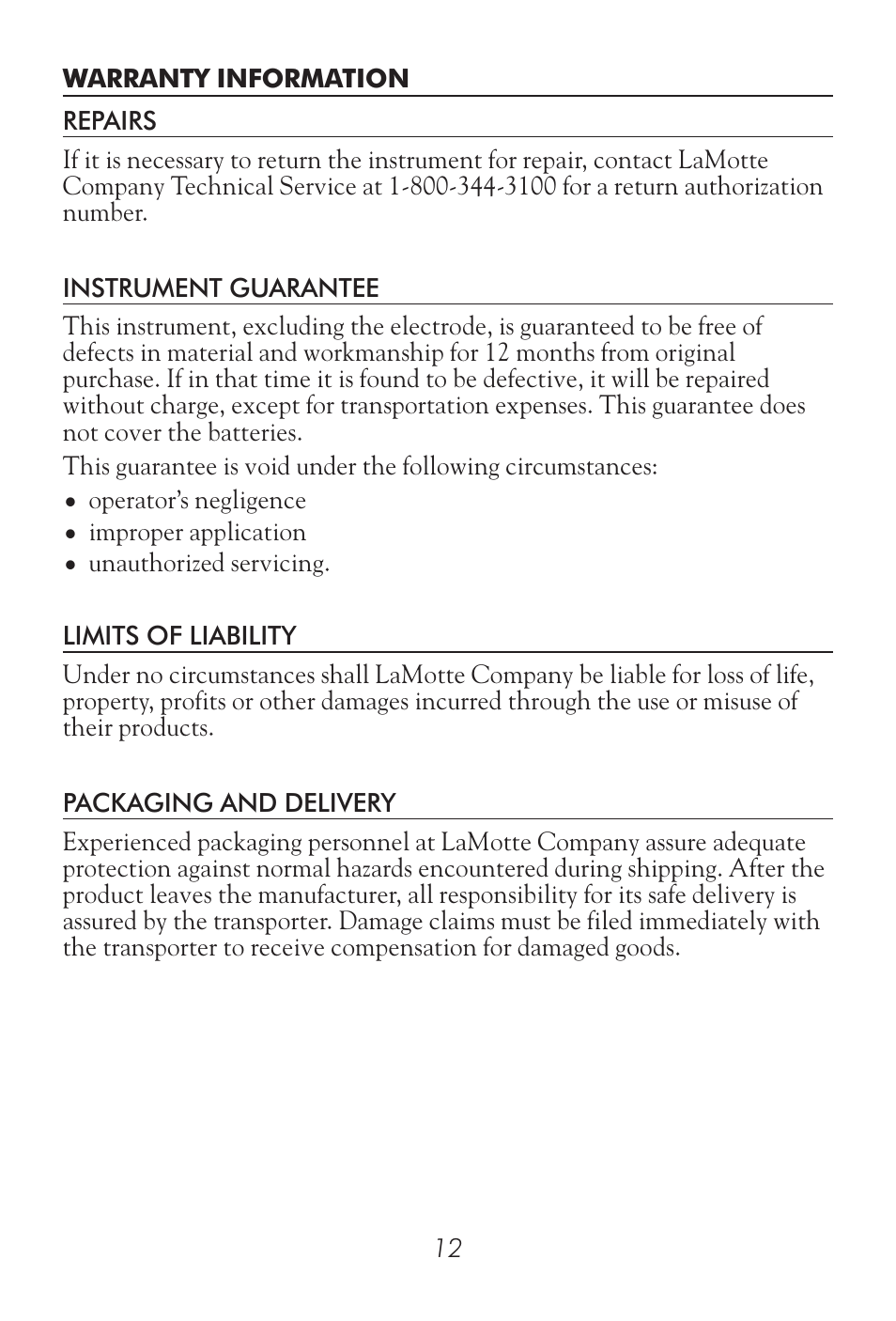 LaMotte DHA 3000 Digital pH Meter User Manual | Page 10 / 11