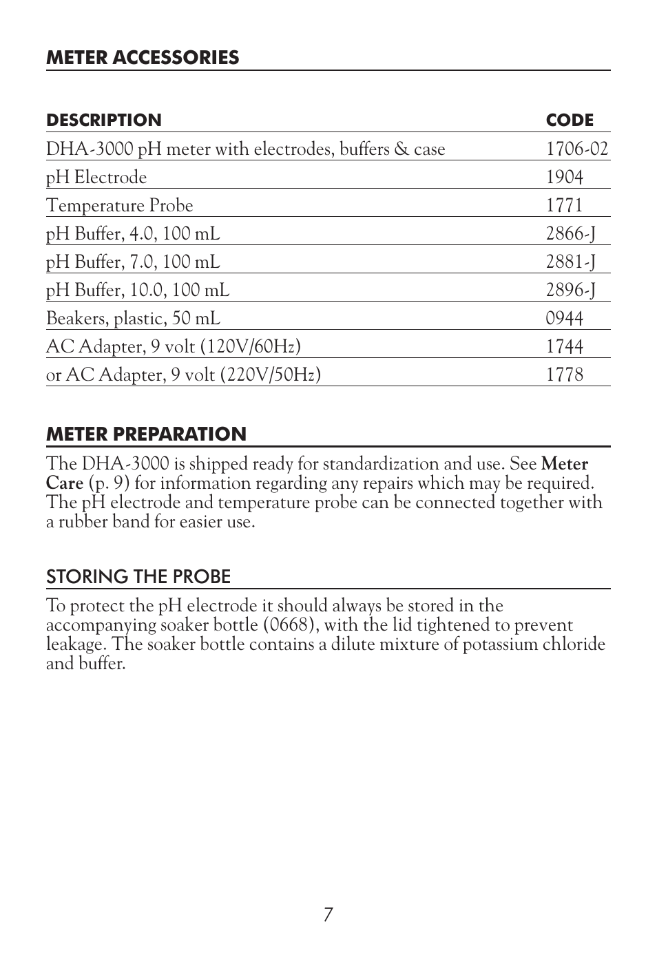 LaMotte DHA 3000 Digital pH Meter User Manual | Page 5 / 11