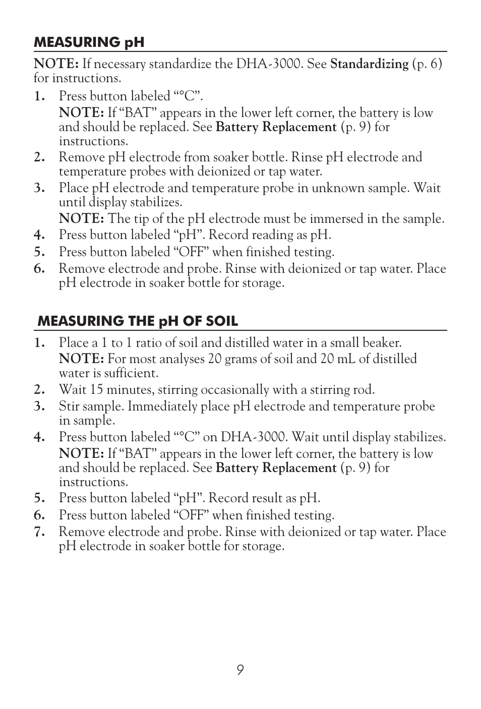 LaMotte DHA 3000 Digital pH Meter User Manual | Page 7 / 11