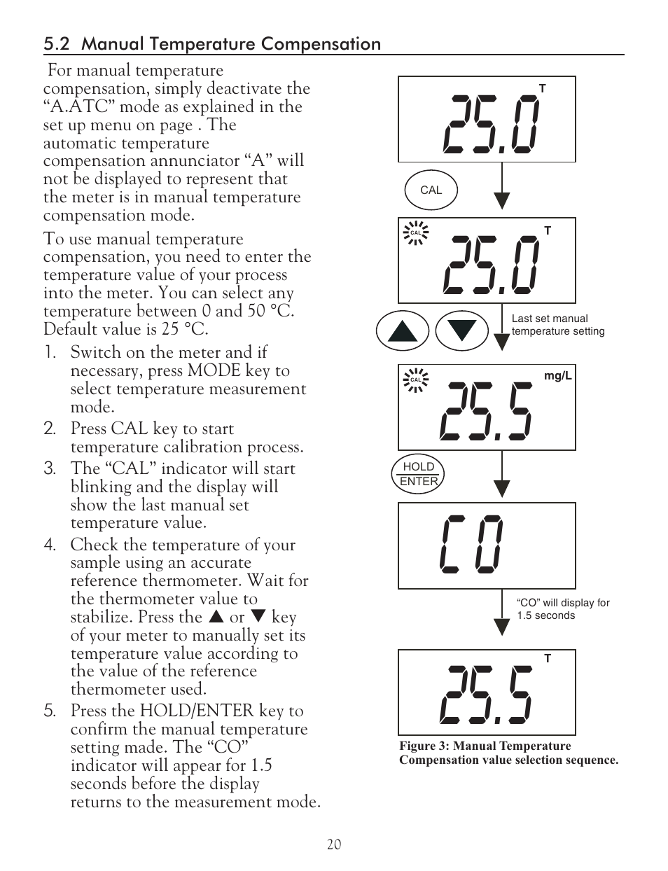 Co 25.0 | LaMotte DO 6 Dissolved Oxygen Meter User Manual | Page 21 / 56