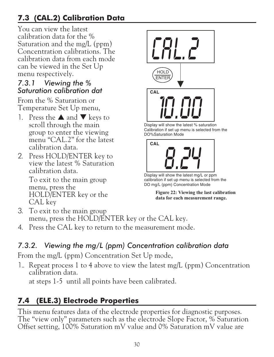 Cal.2 | LaMotte DO 6 Dissolved Oxygen Meter User Manual | Page 31 / 56