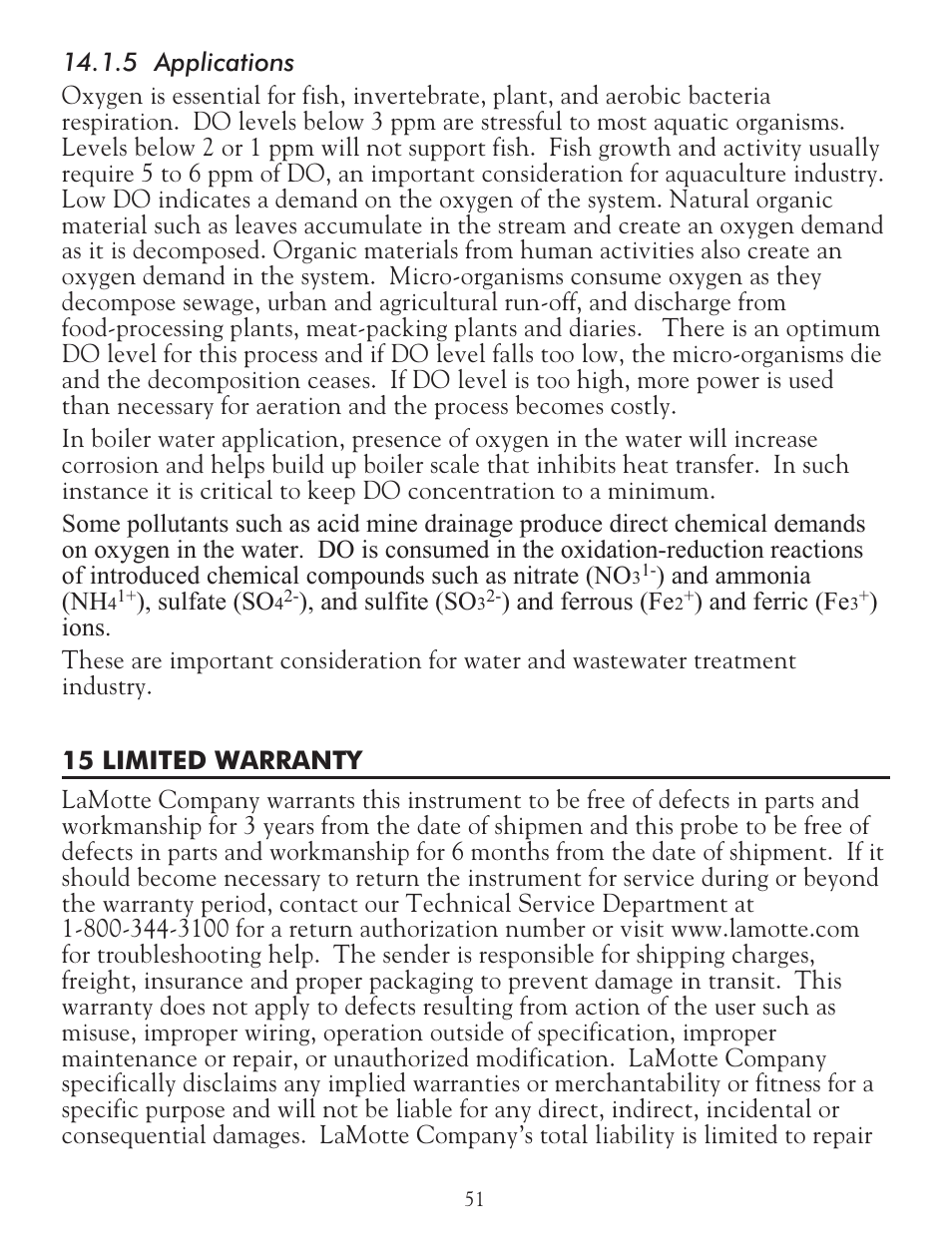 LaMotte DO 6 Dissolved Oxygen Meter User Manual | Page 52 / 56