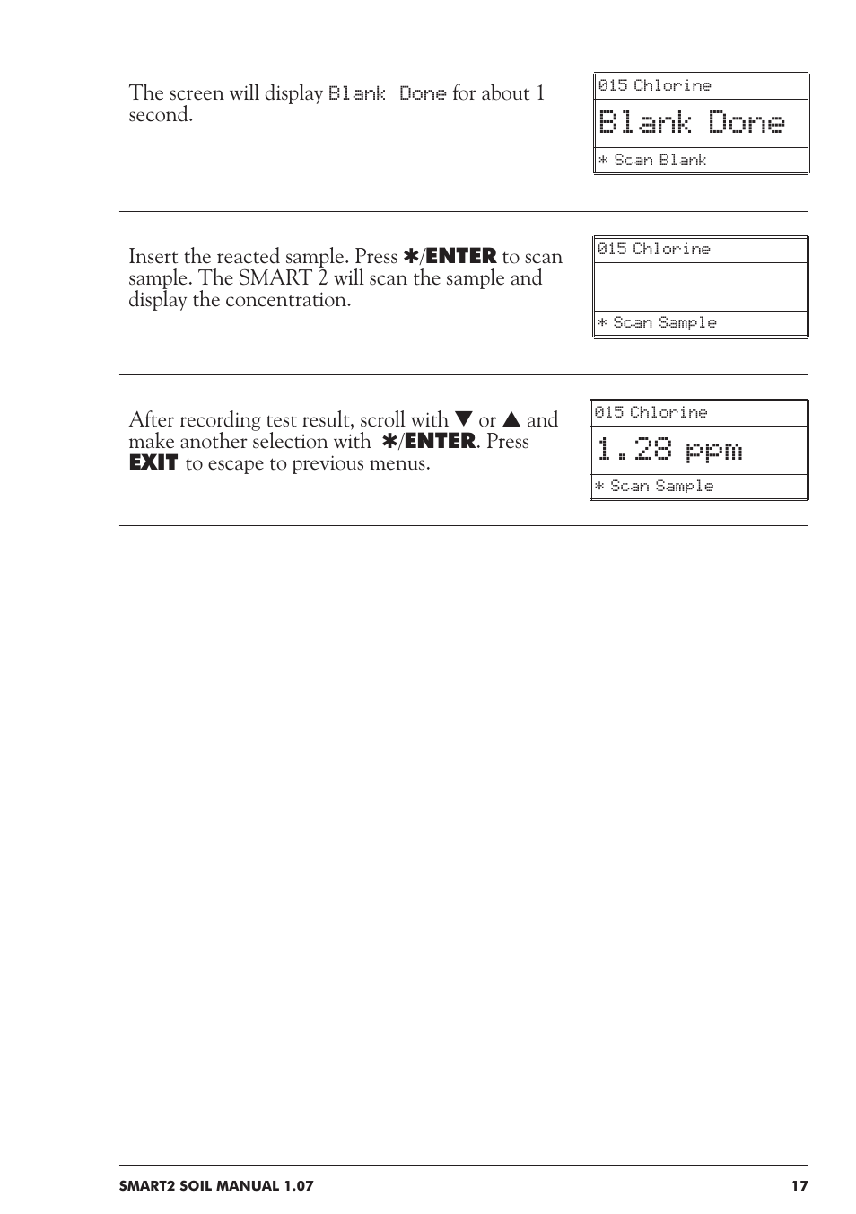 Blank done, 28 ppm | LaMotte SMART 2 Electronic Soil Lab User Manual | Page 17 / 84