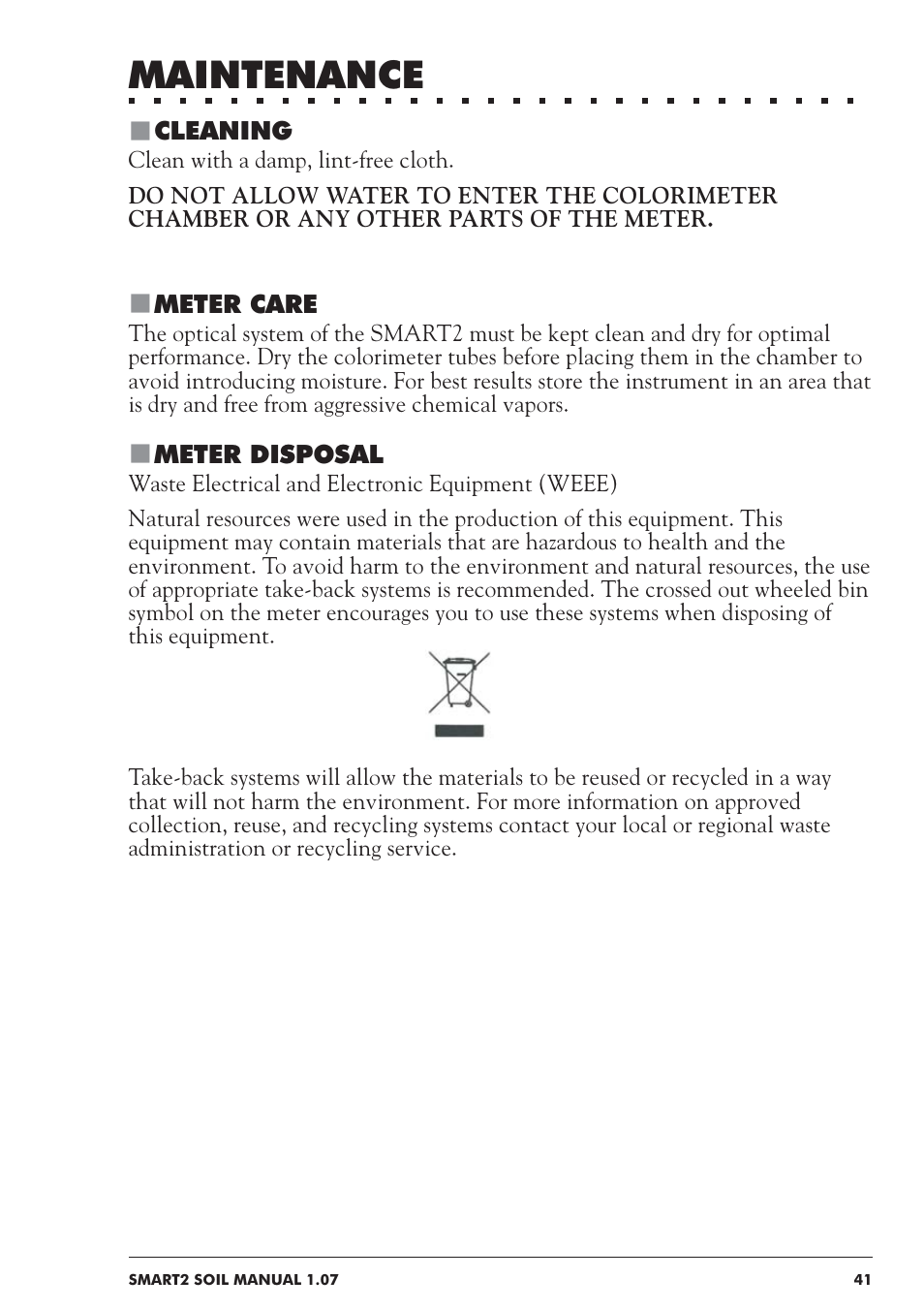 Maintenance | LaMotte SMART 2 Electronic Soil Lab User Manual | Page 41 / 84