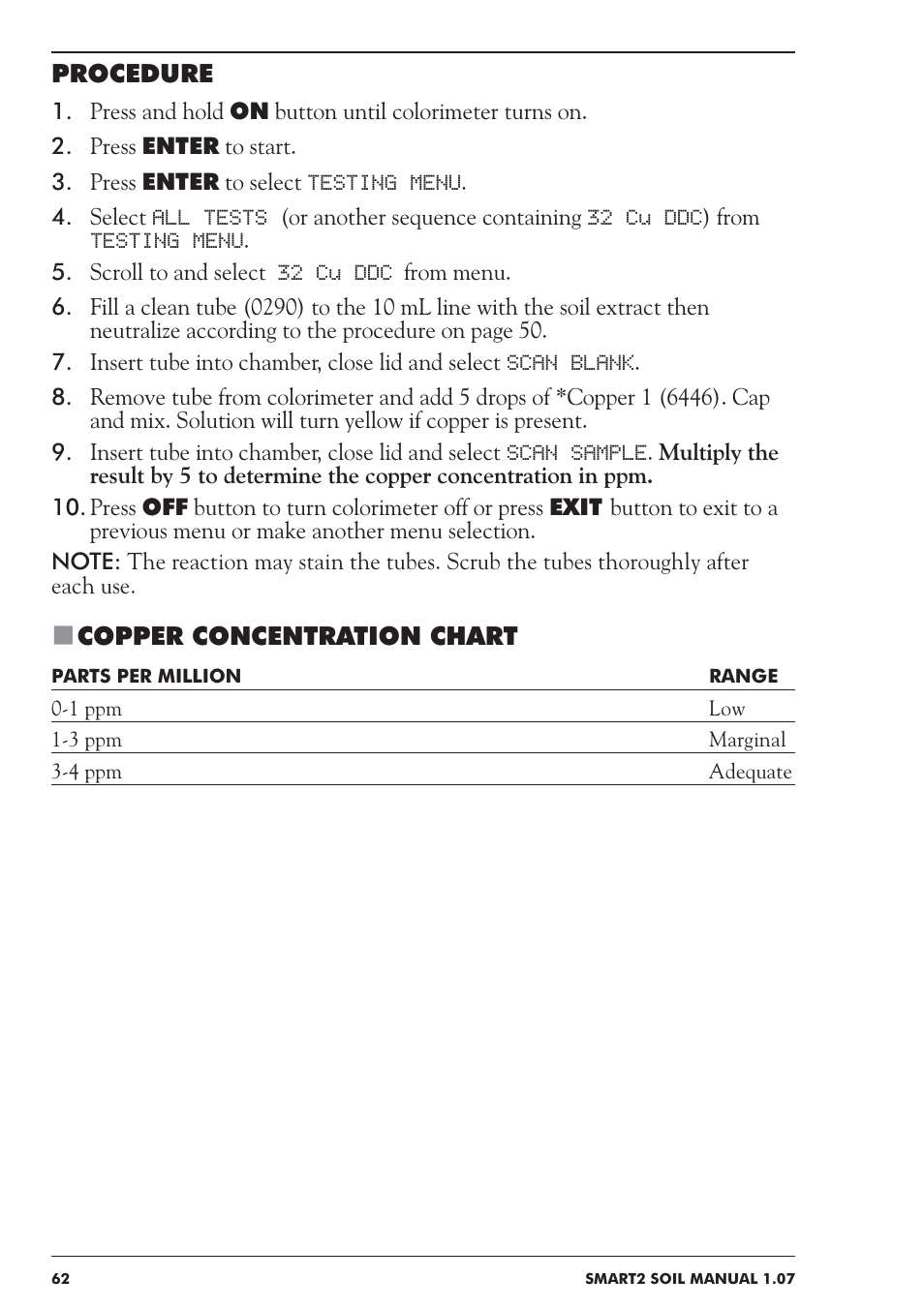 LaMotte SMART 2 Electronic Soil Lab User Manual | Page 62 / 84