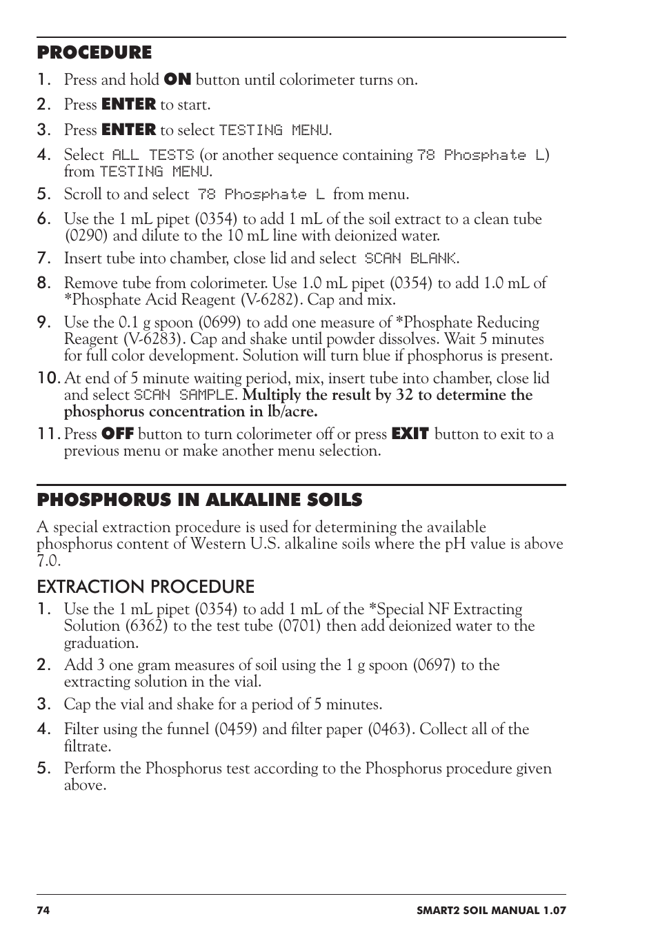 LaMotte SMART 2 Electronic Soil Lab User Manual | Page 74 / 84