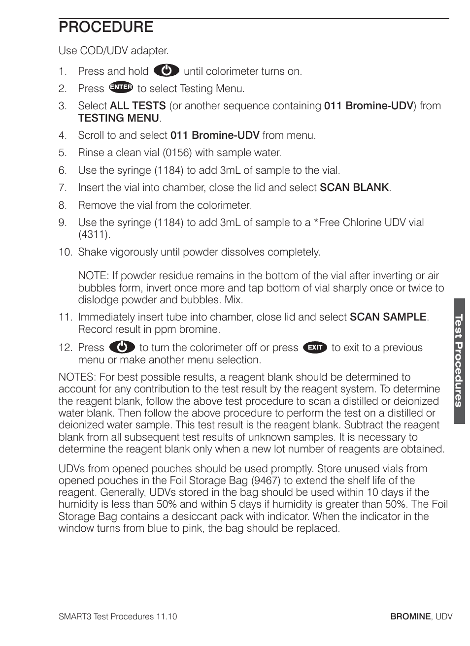 Procedure | LaMotte SMART3 Colorimeter User Manual | Page 107 / 294