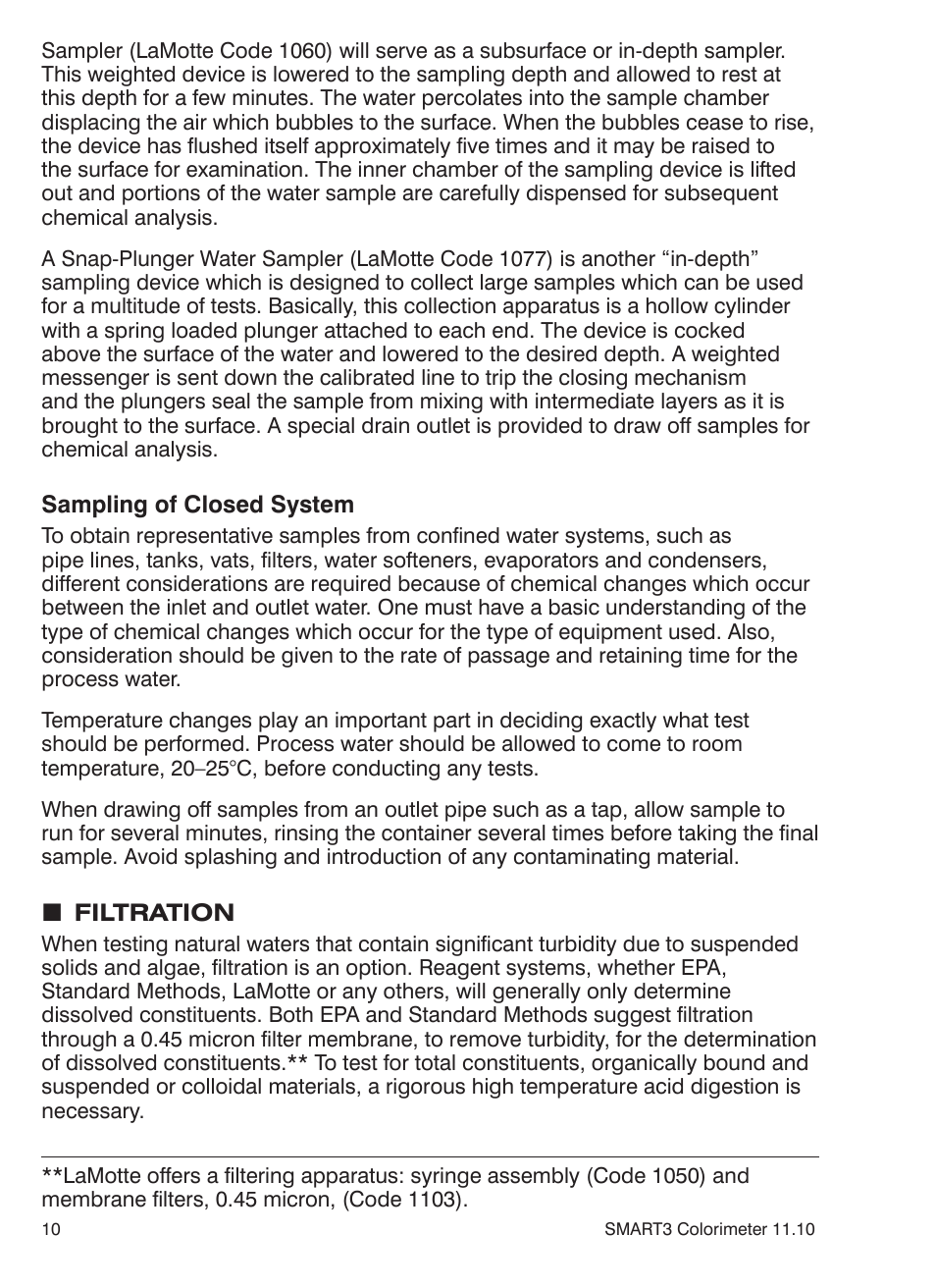 LaMotte SMART3 Colorimeter User Manual | Page 12 / 294