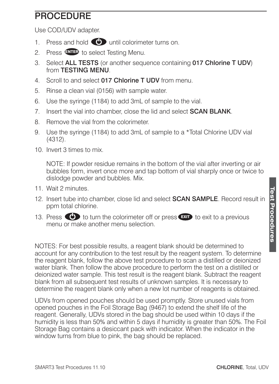 Procedure | LaMotte SMART3 Colorimeter User Manual | Page 127 / 294