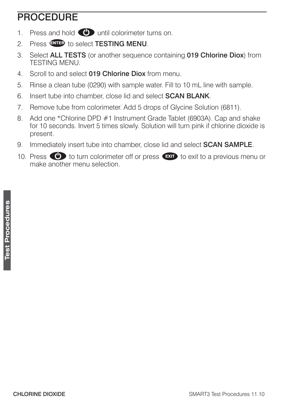 Procedure | LaMotte SMART3 Colorimeter User Manual | Page 130 / 294