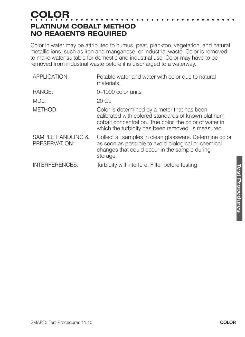 Color | LaMotte SMART3 Colorimeter User Manual | Page 151 / 294