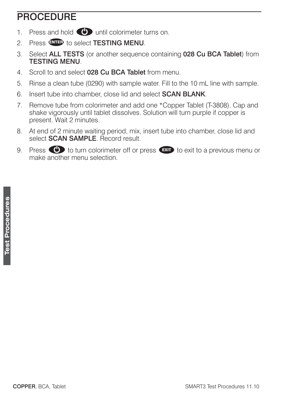 Procedure | LaMotte SMART3 Colorimeter User Manual | Page 154 / 294