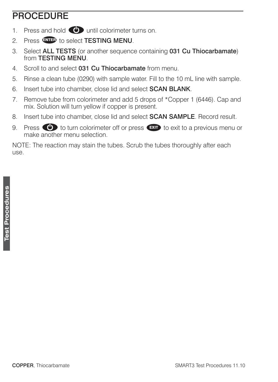 Procedure | LaMotte SMART3 Colorimeter User Manual | Page 158 / 294