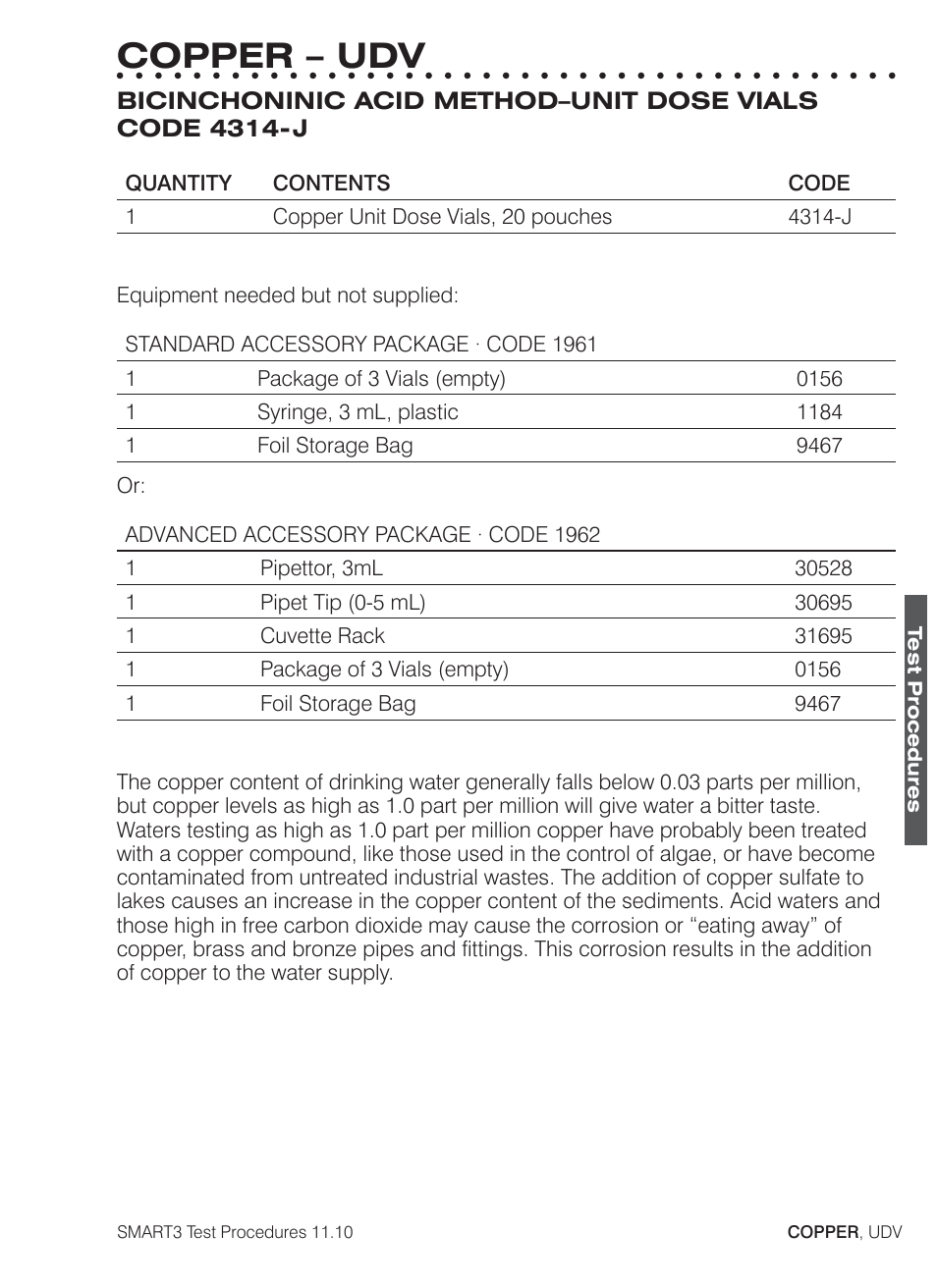 Copper – udv | LaMotte SMART3 Colorimeter User Manual | Page 159 / 294