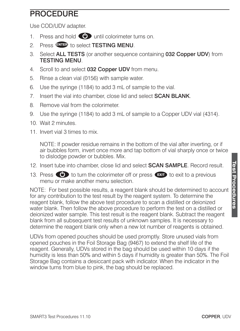 Procedure | LaMotte SMART3 Colorimeter User Manual | Page 161 / 294