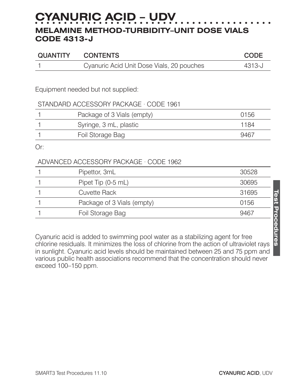 Cyanuric acid – udv | LaMotte SMART3 Colorimeter User Manual | Page 169 / 294