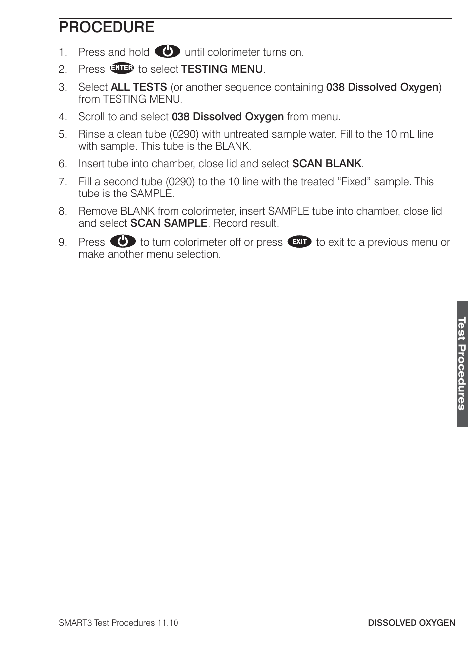 Procedure | LaMotte SMART3 Colorimeter User Manual | Page 175 / 294