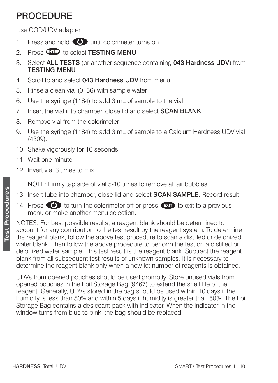 Procedure | LaMotte SMART3 Colorimeter User Manual | Page 182 / 294