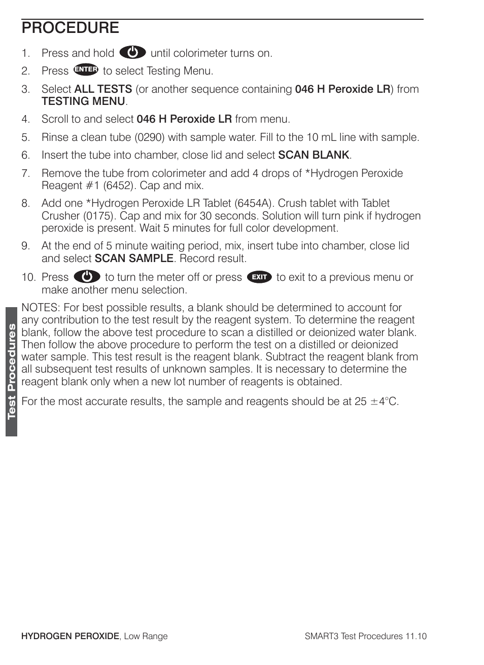 Procedure | LaMotte SMART3 Colorimeter User Manual | Page 186 / 294