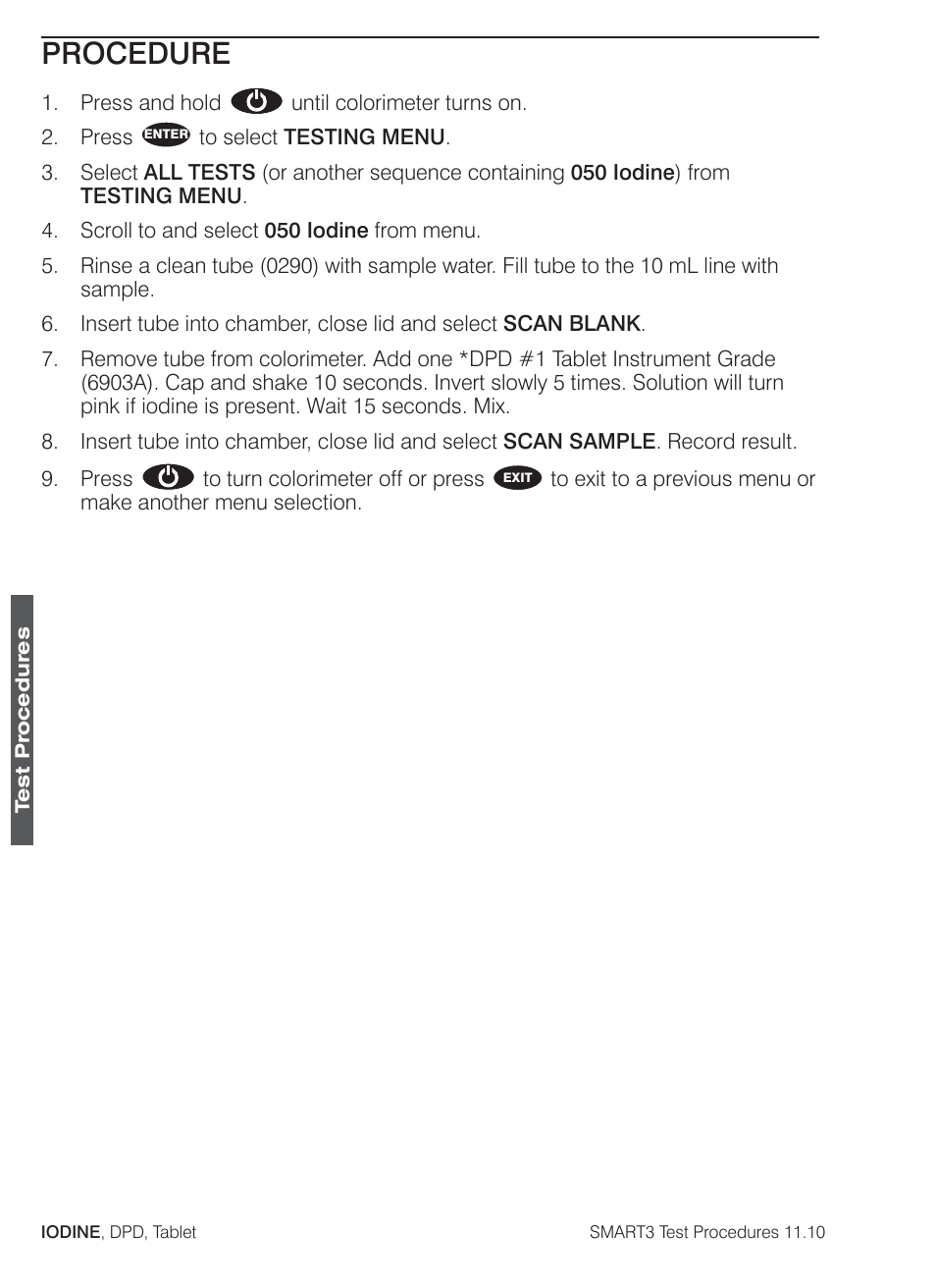 Procedure | LaMotte SMART3 Colorimeter User Manual | Page 192 / 294