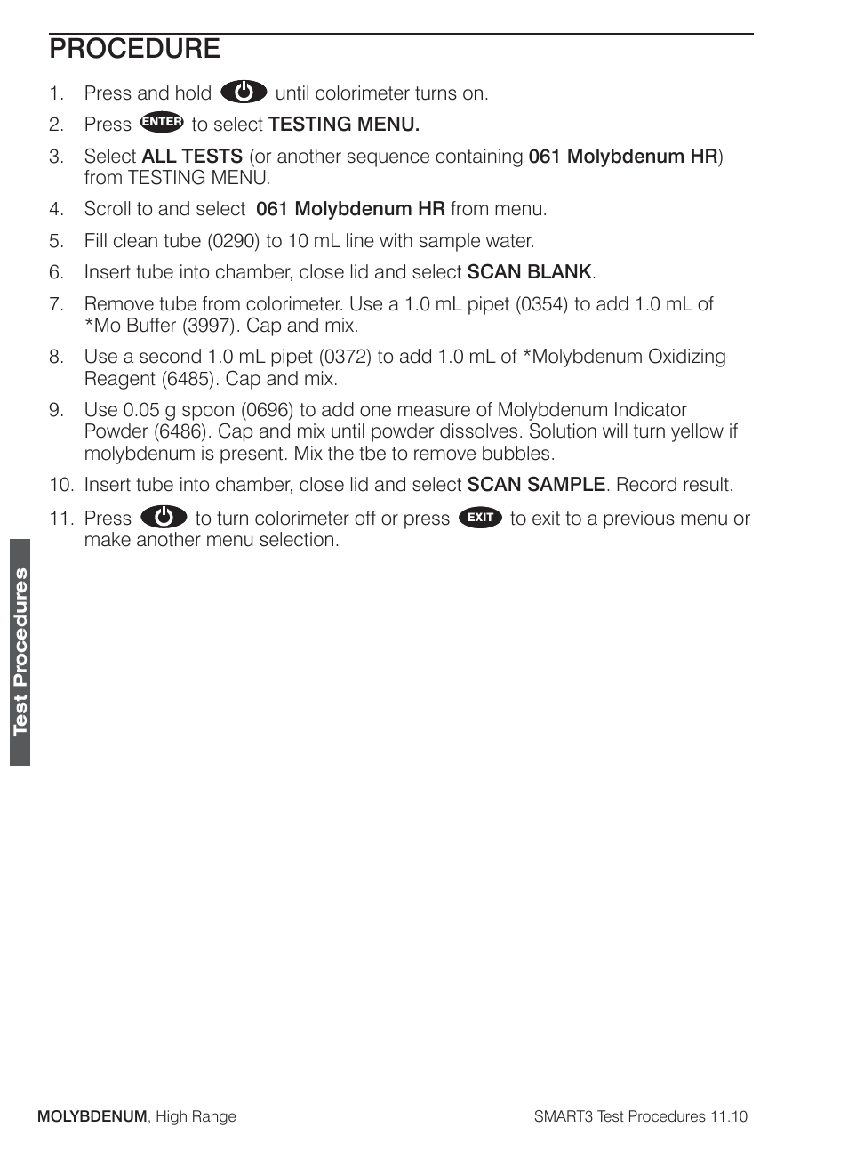 Procedure | LaMotte SMART3 Colorimeter User Manual | Page 210 / 294