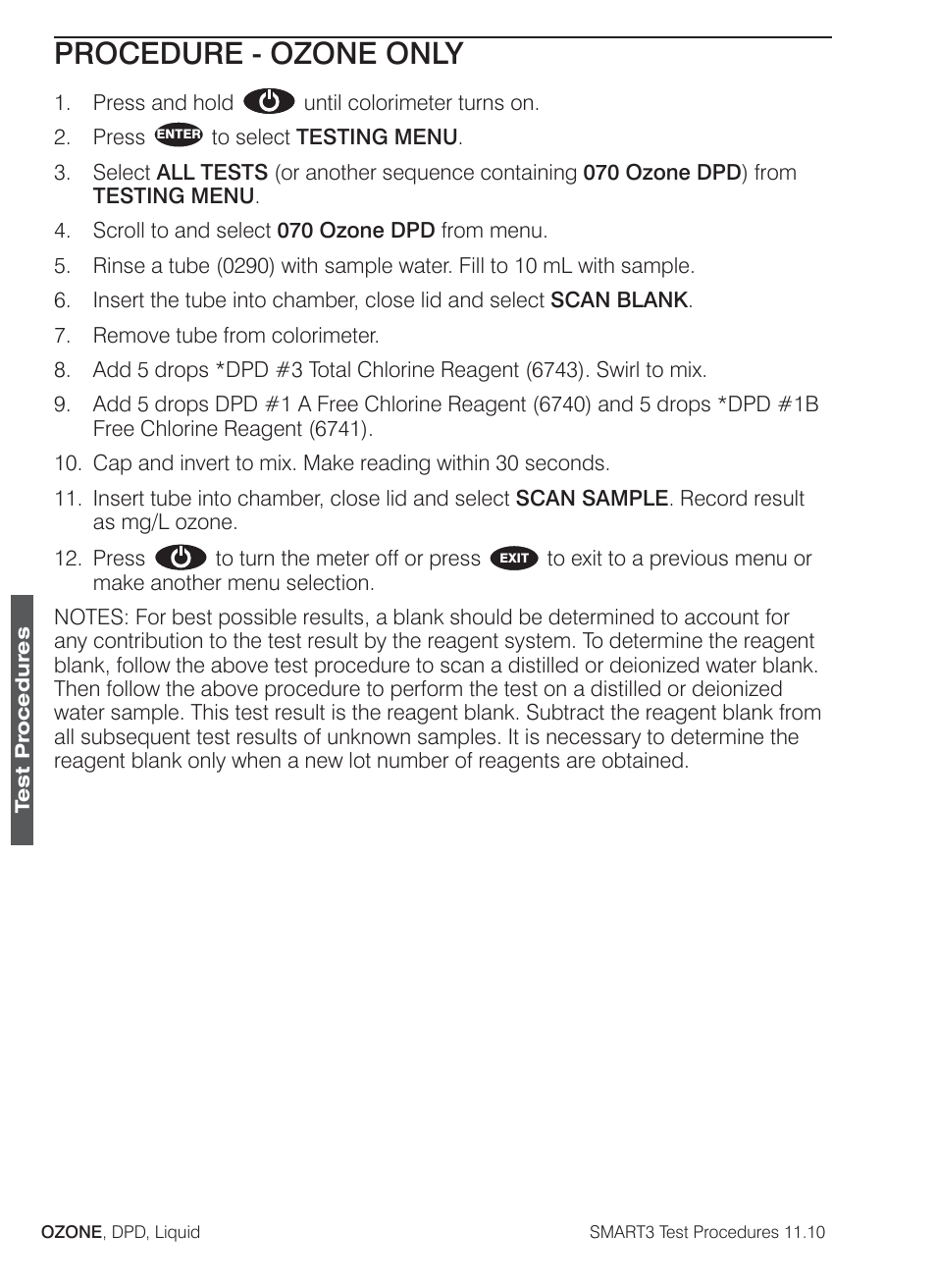 Procedure - ozone only | LaMotte SMART3 Colorimeter User Manual | Page 238 / 294