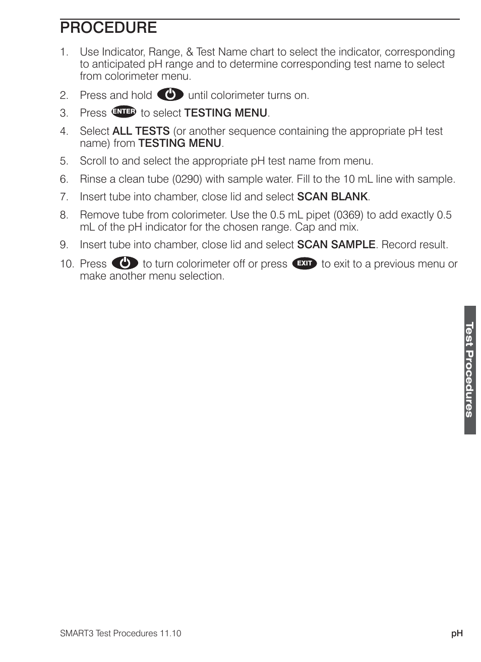 Procedure | LaMotte SMART3 Colorimeter User Manual | Page 247 / 294