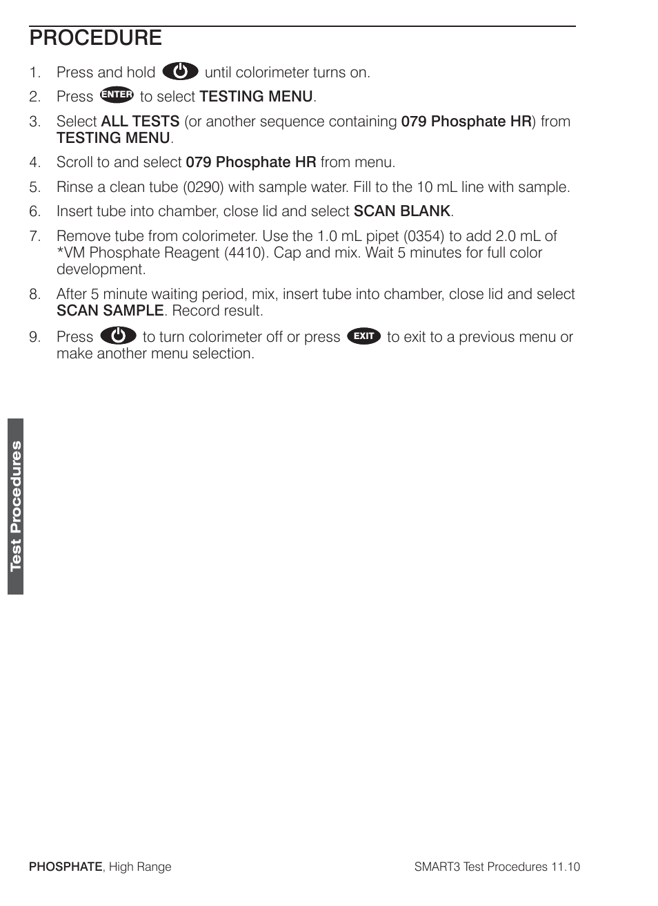 Procedure | LaMotte SMART3 Colorimeter User Manual | Page 256 / 294