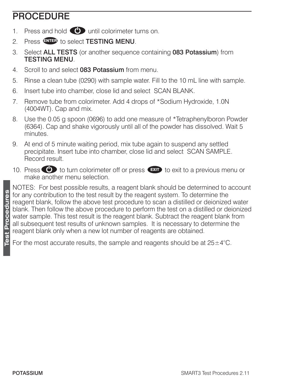 Procedure | LaMotte SMART3 Colorimeter User Manual | Page 270 / 294