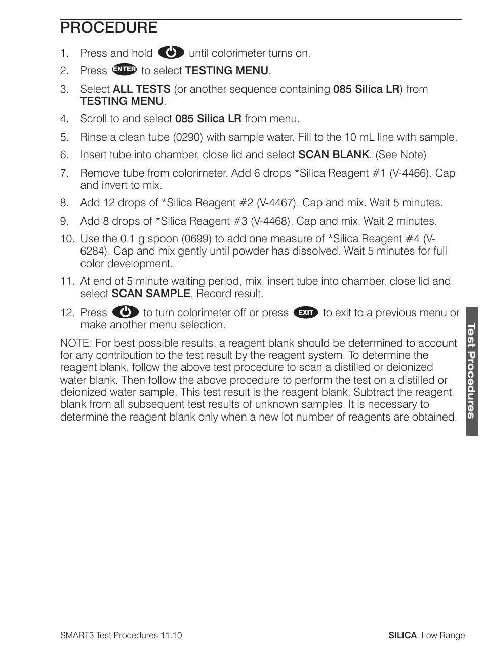 Procedure | LaMotte SMART3 Colorimeter User Manual | Page 273 / 294